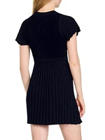 Pleated Knit Dress