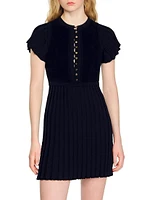 Pleated Knit Dress