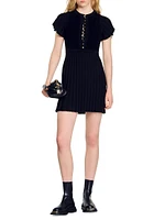 Pleated Knit Dress