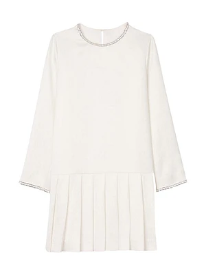 Short Satin Effect Beaded Dress