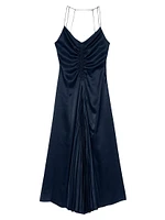 Long Satin-Effect Dress