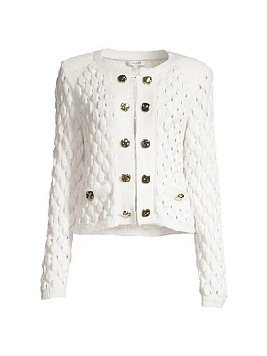 Popcorn-Knit Textured Cardigan