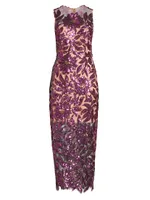 Kinsley Floral Garden Sequin Maxi Dress