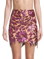Kristina Floral Garden Sequin Miniskirt