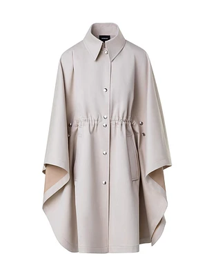 Cotton Gaberdine Cape Coat