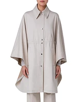 Cotton Gaberdine Cape Coat