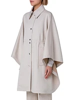 Cotton Gaberdine Cape Coat