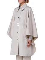 Cotton Gaberdine Cape Coat