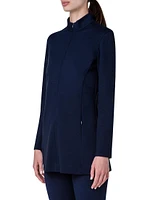 Zip-Front Tunic Shirt