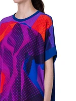 Superimposition Print Silk Tunic