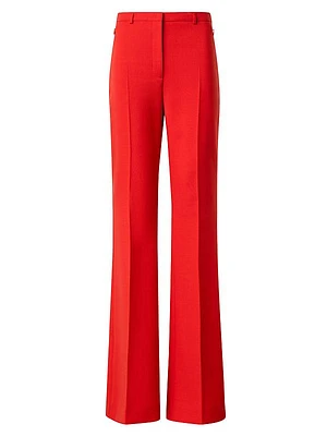 Farrah Double-Face Wool Bootcut Pants