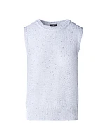 Sequin-Embellished Linen-Blend Sweater Vest