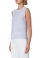 Sequin-Embellished Linen-Blend Sweater Vest