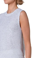 Sequin-Embellished Linen-Blend Sweater Vest