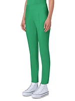 Straight-Leg Cotton-Blend Pants