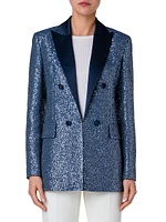 Sequined Wool-Blend Tuxedo Jacket