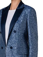 Sequined Wool-Blend Tuxedo Jacket