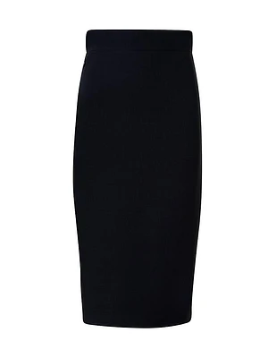 Double-Face Wool Pencil Skirt