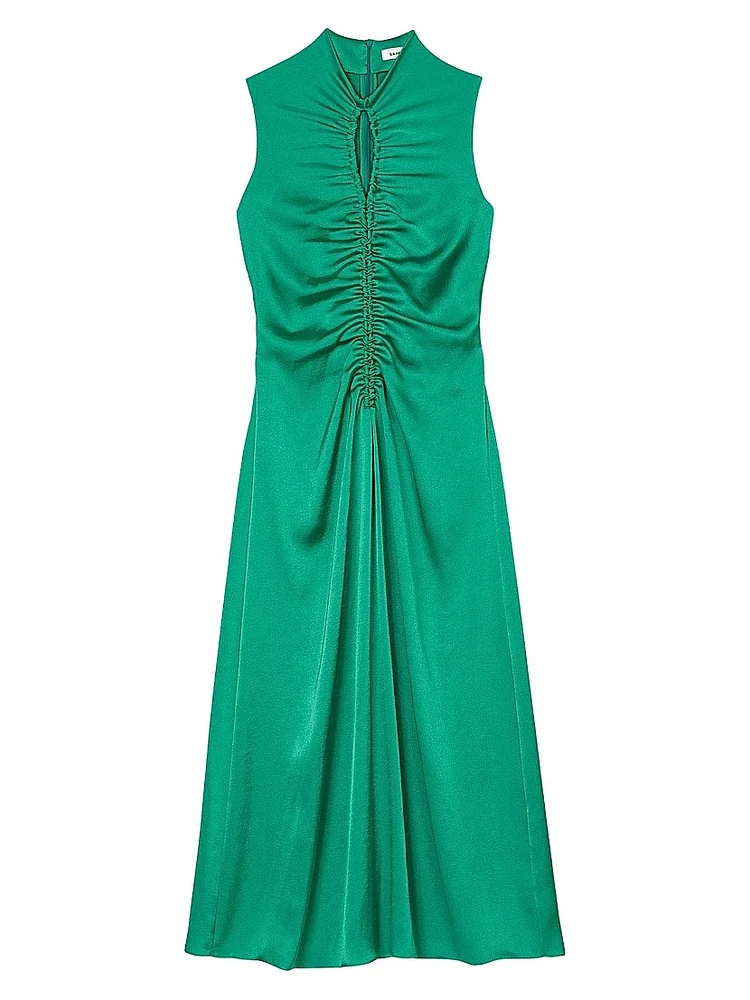 Draped Satin Effect Dress
