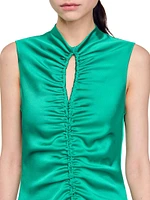 Draped Satin Effect Dress