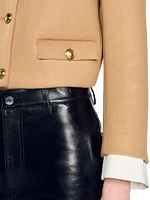 Cropped Wool-Blend Jacket