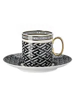 Rosenthal Meets Versace La Greca Signature Coupe-Shaped Coffee Cup & Saucer Set