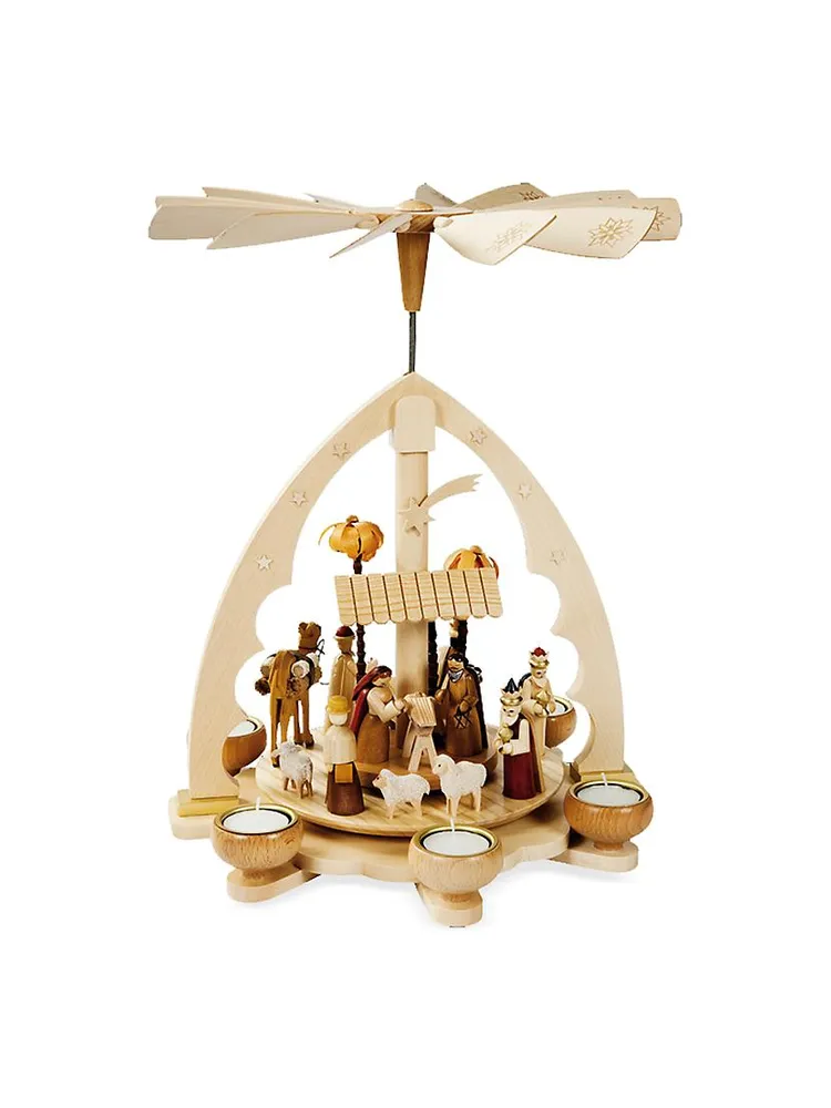 Richard Glaesser Nativity Scene Wood Pyramid