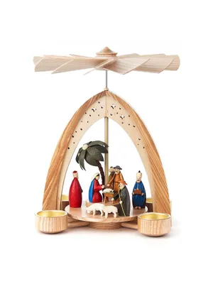 Dregeno Nativity Wood Pyramid Figurine