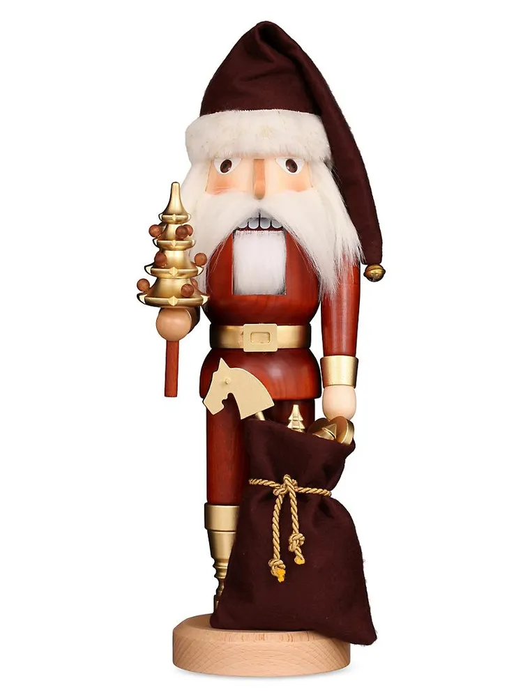 Christian Ulbricht Natural Gold Santa Wood Nutcracker Statue