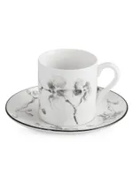 Black Orchid 8-Piece Teacup & Saucer Demitasse Set
