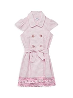 Little Girl's & Girl's Jacie Double-Breasted Rope Print Coat Dress