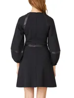 Elsy Vegan Leather-Trim Dress