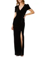 Ada Velvet Studden Column Dress