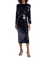 Kori Sequin Pencil Midi-Skirt