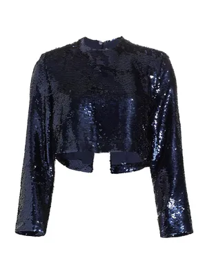 Roll Sequin Cropped Top