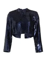 Roll Sequin Cropped Top