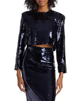 Roll Sequin Cropped Top