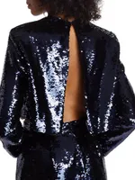 Roll Sequin Cropped Top