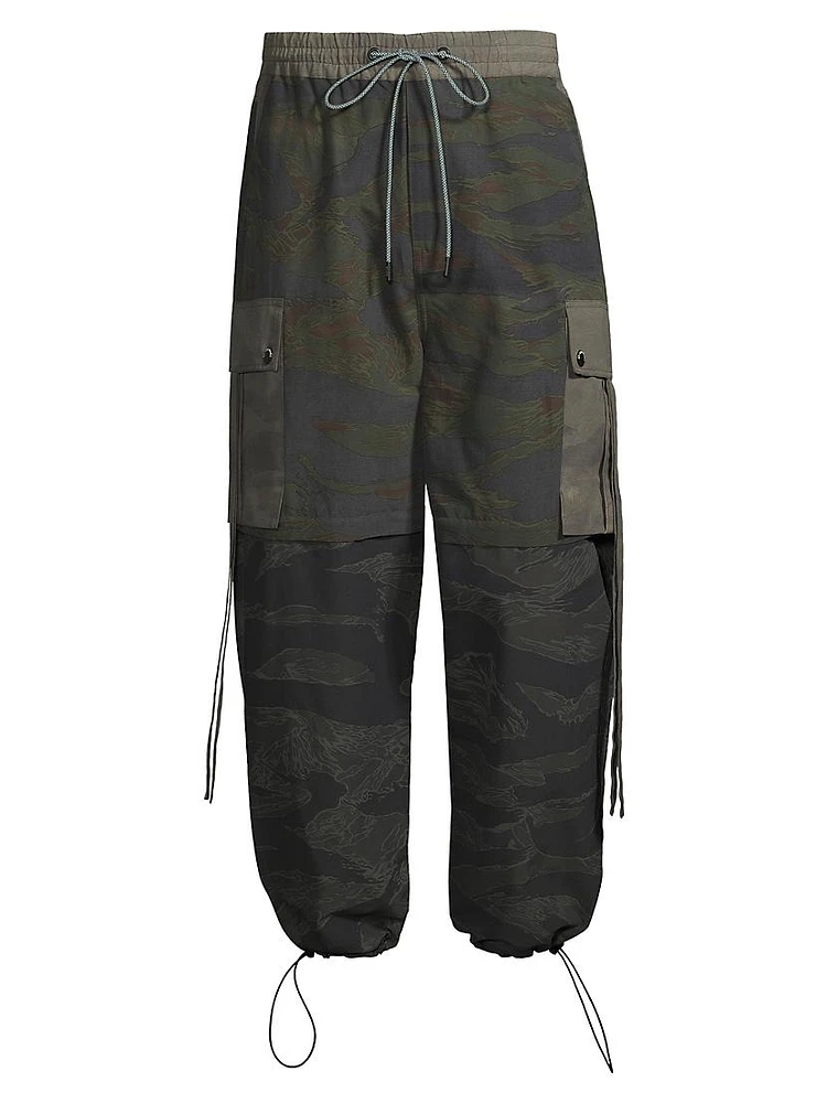 Camouflage Oversized Parachute Pants