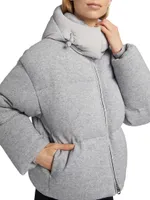 Tessy-K Down Cashmere-Blend Puffer Jacket