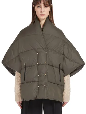 Snap-Front Shell Puffer Cape