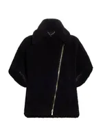 Manto Alpaca-Blend Asymmetric-Zip Jacket