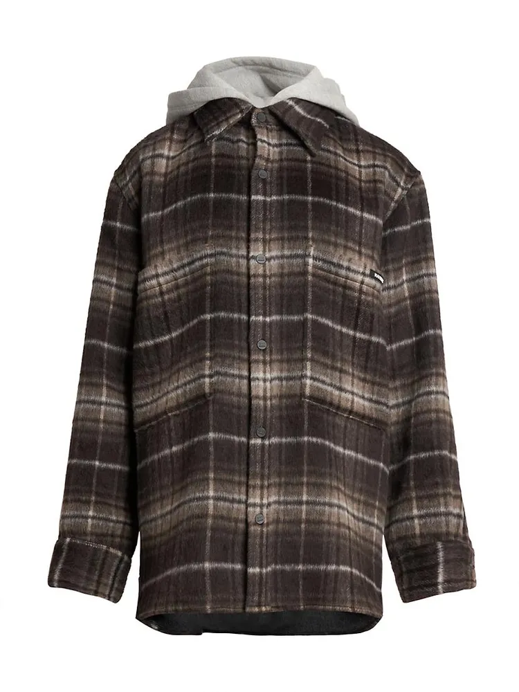 Plaid Hooded Flannel Shirt