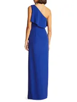 Joelle One-Shoulder Flounce Gown