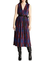 Kieran Floral Plissé Midi-Dress