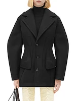 Sculpt Felted Wool-Blend Coat