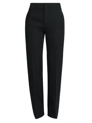 Curved Wool Trousers