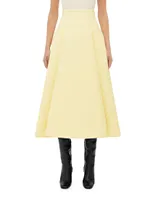 Compact Wool Midi-Skirt