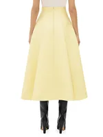 Compact Wool Midi-Skirt