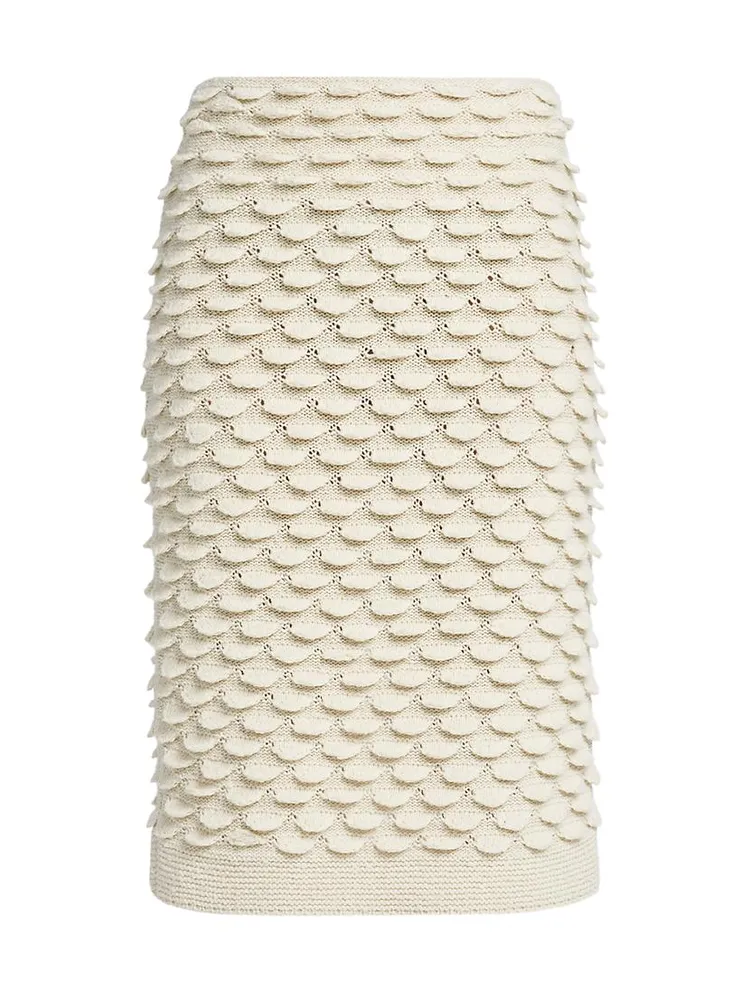 Fish Scale Wool Midi-Skirt